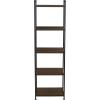 Household Essentials 5 Tier Storage Tower Metal, Grey Shelf – Black Frame, Ashwood(Walnut)