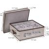 Household Essentials 538 Vision China Storage Box for Tea Cups and Mugs with Lid and Handles | Natural Canvas with Brown Trim(Natural)