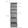 Household Essentials 6 Pocket Over the Door Pocket Organizer, PP Non-Woven Fabric Pockets, Reinforced Siding, Foldable, Versatile, Perfect for Residential and Commercial Doors, Grey