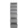 Household Essentials 6 Pocket Over the Door Pocket Organizer, PP Non-Woven Fabric Pockets, Reinforced Siding, Foldable, Versatile, Perfect for Residential and Commercial Doors, Grey