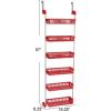 Household Essentials 6-Tier Basket Over-The-Door Organizer, Lime(Red)