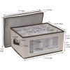 Household Essentials Balloon Wine Glass Storage Box, Strong Frame and Handles, Windowed Panel, Fully Removable Lid, Stackable and Foldable, Perfect for Wider Stemware, Gray(Natural)