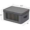 Household Essentials Balloon Wine Glass Storage Box, Strong Frame and Handles, Windowed Panel, Fully Removable Lid, Stackable and Foldable, Perfect for Wider Stemware, Gray(Grey)