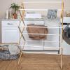 Household Essentials Bamboo Folding Clothes Drying Rack | Large Capacity, 14 Coated Metal Dowels, 28 Feet of Drying Space | Eco-Friendly, Collapsible Indoor Rack for Apartments, Homes & Dorms(Natural/White)