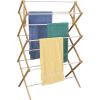 Household Essentials Bamboo Folding Clothes Drying Rack | Large Capacity, 14 Coated Metal Dowels, 28 Feet of Drying Space | Eco-Friendly, Collapsible Indoor Rack for Apartments, Homes & Dorms(Natural/White)