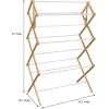 Household Essentials Bamboo Folding Clothes Drying Rack | Large Capacity, 14 Coated Metal Dowels, 28 Feet of Drying Space | Eco-Friendly, Collapsible Indoor Rack for Apartments, Homes & Dorms(Natural/White)