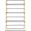 Household Essentials Bamboo Folding Clothes Drying Rack | Large Capacity, 14 Coated Metal Dowels, 28 Feet of Drying Space | Eco-Friendly, Collapsible Indoor Rack for Apartments, Homes & Dorms(Natural/Black)