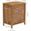 Household Essentials Bamboo Laundry Hamper, Slated Hamper with Natural Cotton Bag, Removable Bag and Foldable Frame, Chic and Environmentally Friendly(Hamper)