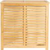 Household Essentials Bamboo Laundry Hamper, Slated Hamper with Natural Cotton Bag, Removable Bag and Foldable Frame, Chic and Environmentally Friendly(Sorter)