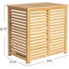 Household Essentials Bamboo Laundry Hamper, Slated Hamper with Natural Cotton Bag, Removable Bag and Foldable Frame, Chic and Environmentally Friendly(Sorter)