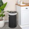 Household Essentials Bamboo Laundry Hamper with Rope Handles, 19-Gallons, White(Black)