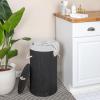 Household Essentials Bamboo Laundry Hamper with Rope Handles, 19-Gallons, White(Black)