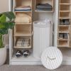 Household Essentials Bamboo Laundry Hamper with Rope Handles, 19-Gallons, White(White)