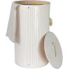 Household Essentials Bamboo Laundry Hamper with Rope Handles, 19-Gallons, White(White)