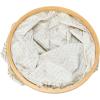 Household Essentials Bamboo Rimmed Round Krush Hamper with Cutout Handles, Black and White(Tan Chevron)