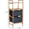 Household Essentials Bamboo Storage Shelf with Cotton Fabric Drawers, Natural and Black