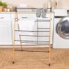 Household Essentials Bamboo V-Shaped Folding Clothes Drying Rack, Compact Upscale Laundry Rack with 8 Dowels(Drying Ladder)