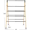 Household Essentials Bamboo V-Shaped Folding Clothes Drying Rack, Compact Upscale Laundry Rack with 8 Dowels(Drying Ladder)
