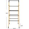 Household Essentials Bamboo V-Shaped Folding Clothes Drying Rack, Compact Upscale Laundry Rack with 8 Dowels(Drying Ladder)