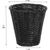 Household Essentials Black Small Willow Wicker Waste Basket(Black)
