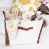Household Essentials Canvas Bin with Vegan Leather Trim