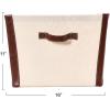 Household Essentials Canvas Bin with Vegan Leather Trim