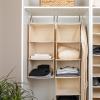 Household Essentials Cedarline 3-Shelf Hanging Closet Organizer, Heavy-Duty Cotton Canvas, Natural