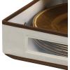 Household Essentials Charger Plate Storage Box, Holds 12 Charger Plates with Felt Protectors, Windowed Clear Front Panel, Sturdy Siding with Handles, Fully Removable Lid, Perfect for Parties and Holidays(Natural)