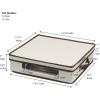 Household Essentials Charger Plate Storage Box, Holds 12 Charger Plates with Felt Protectors, Windowed Clear Front Panel, Sturdy Siding with Handles, Fully Removable Lid, Perfect for Parties and Holidays(Natural)