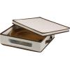 Household Essentials Charger Plate Storage Box, Holds 12 Charger Plates with Felt Protectors, Windowed Clear Front Panel, Sturdy Siding with Handles, Fully Removable Lid, Perfect for Parties and Holidays(Natural)