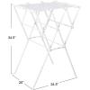 Household Essentials Clothes Drying Rack, Foldable, Expandable and Collapsible Laundry Drying Rack, Silver(White)