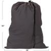 Household Essentials Cotton Laundry Bag, Large, 100% Cotton, Drawstring Top with Cord Lock, Machine Washable, 3 to 4 Load Capacity, Versatile and Compact, Breathable, Foldable, Natural(Grey)