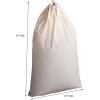 Household Essentials Cotton Laundry Bag, Large, 100% Cotton, Drawstring Top with Cord Lock, Machine Washable, 3 to 4 Load Capacity, Versatile and Compact, Breathable, Foldable, Natural(Beige)