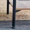 Household Essentials Crown Narrow 3 Shelf Open Storage Bookshelf Black Oak Wood Grain and Gold Metal(Rustic Hickory/Black)
