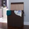 Household Essentials Double Laundry Hamper with Lid and Grommet Handles, Desert Sand Sorter(Brown)
