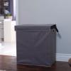 Household Essentials Double Laundry Hamper with Lid and Grommet Handles, Desert Sand Sorter(Grey)