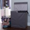 Household Essentials Double Laundry Hamper with Lid and Grommet Handles, Desert Sand Sorter(Grey)