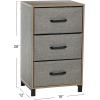 Household Essentials Dresser Nightstand Chest of Drawers Ashwood Rustic Wood Grain with 3 Grey Strorage Drawers(Ashwood)