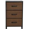 Household Essentials Dresser Tower Chest of Drawers Coastal Oak Rustic Wood Grain with 4 Beige Strorage Drawers(Black Oak)