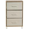 Household Essentials Dresser Tower Chest of Drawers Coastal Oak Rustic Wood Grain with 4 Beige Strorage Drawers(Coastal Oak)