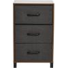 Household Essentials Dresser Tower Chest of Drawers Coastal Oak Rustic Wood Grain with 4 Beige Strorage Drawers(Walnut2)