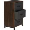Household Essentials Dresser Tower Chest of Drawers Coastal Oak Rustic Wood Grain with 4 Beige Strorage Drawers(Walnut2)