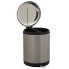 Household Essentials Dual Trash Can for Recycling and Trash, Half-Moon Liners (2 x 15-Liter), Stainless Steel Body and Strong ABS Plastic, Soft-Closure with Convenient Lid Lock, Easy to Clean, Silver(30L Step Bin – Charleston)