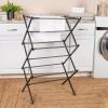 Household Essentials Folding Clothes Drying Rack with Strong Steel Frame and 11 Coated Dowels, White(Black/Black)