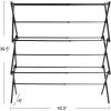 Household Essentials Folding Clothes Drying Rack with Strong Steel Frame and 11 Coated Dowels, White(Black/Black)