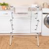 Household Essentials Folding Clothes Drying Rack with Strong Steel Frame and 11 Coated Dowels, White(White/Black)