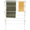 Household Essentials Folding Clothes Drying Rack with Strong Steel Frame and 11 Coated Dowels, White(White/White)
