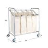 Household Essentials Four Bag Laundry Sorter, Chrome Finish