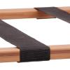 Household Essentials Fully Assembled Folding Luggage Rack with Lower Storage Shelf | Bamboo Frame with Black Straps(Fully Assembled)