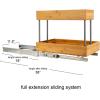 Household Essentials Glidez Bamboo and Steel Pull-Out/Slide-Out Storage Organizer for Under Cabinet Use – 1-Tier Design – Fits Standard Size Cabinet or Shelf, Natural(Undersink)
